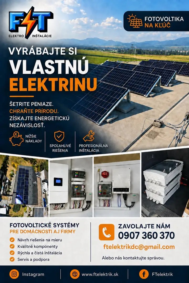 Fotovoltika na kľúč – FT Elektrik, fotovoltické systémy pre domácnosti aj firmy