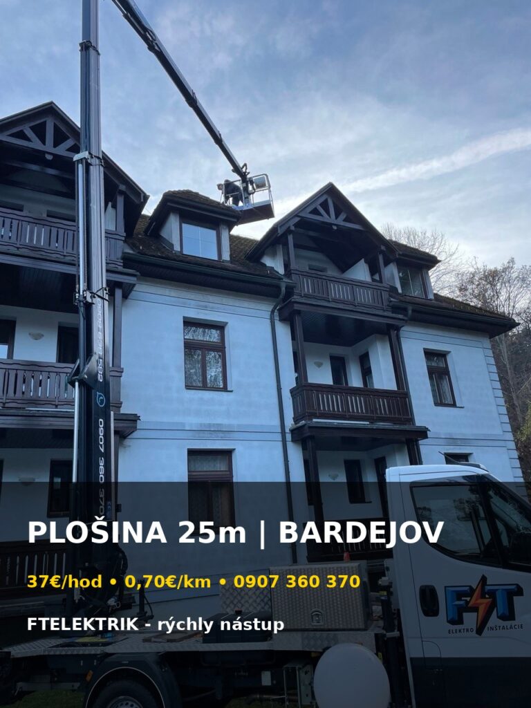 Pracovná plošina 25 m s obsluhou – prenájom Bardejov
