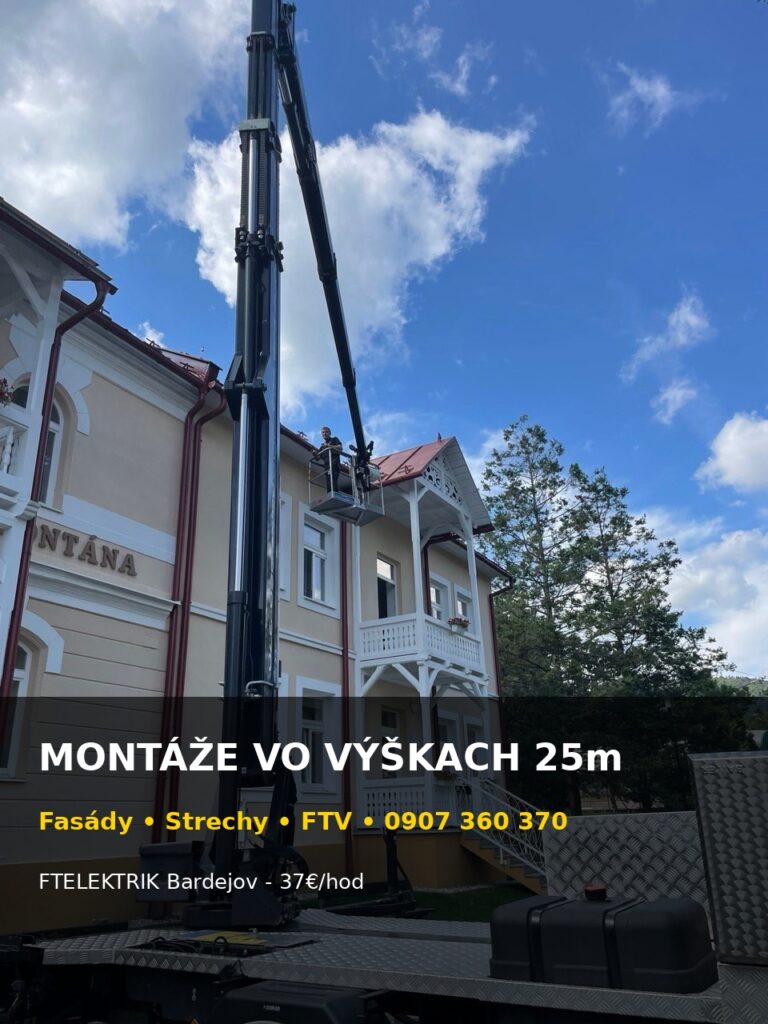 Montáž fotovoltiky pomocou pracovnej plošiny – FT Elektrik